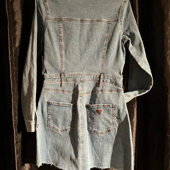 NWT Guess Blue space wash long sleeve denium dress sz SM - Picture 12 of 13